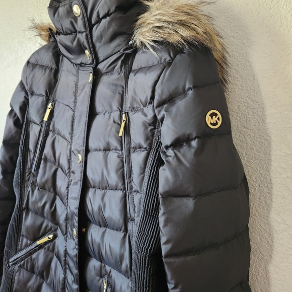 Michael Kors Women's Long Down Black Puffer Jacket, Size: Petite Small - Picture 5 of 14